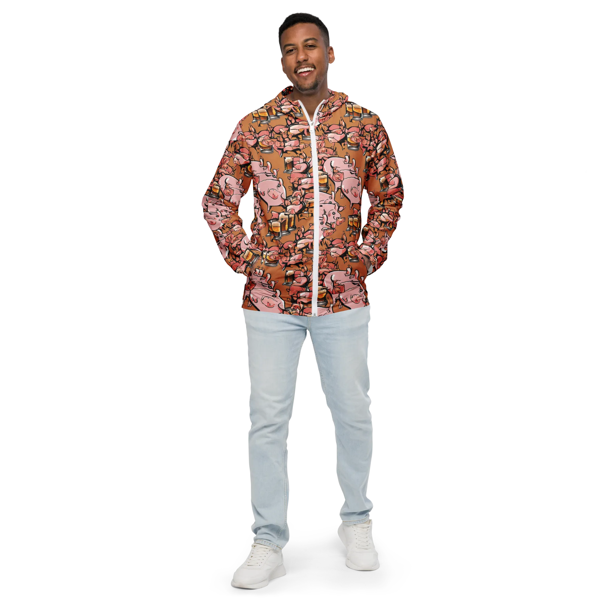 Pigskin Pilsner on Men's Windbreaker — Front