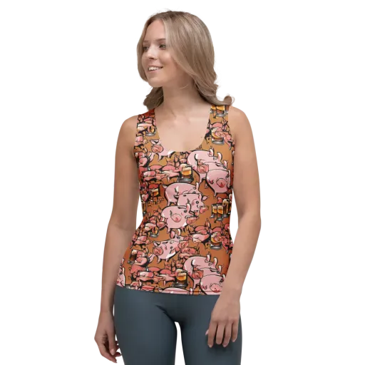Pigskin Pilsner on a Women's Tank Top