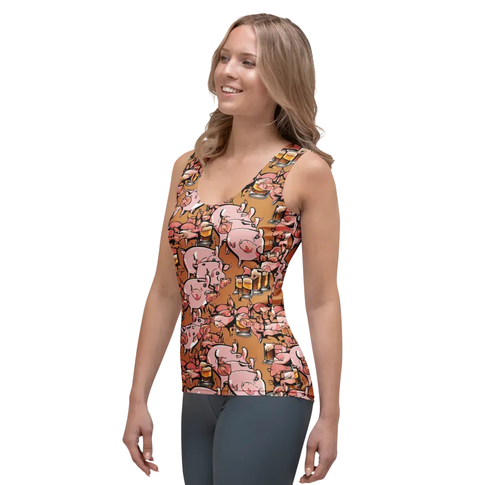 Pigskin Pilsner on Women's Tank Top — Left Front