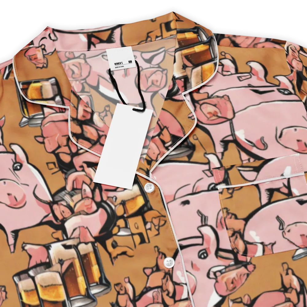 Pigskin Pilsner on Women's Short Sleeve Pajama Top — Product details