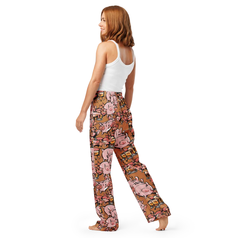 Pigskin Pilsner on Women's Pajama Pants — Back