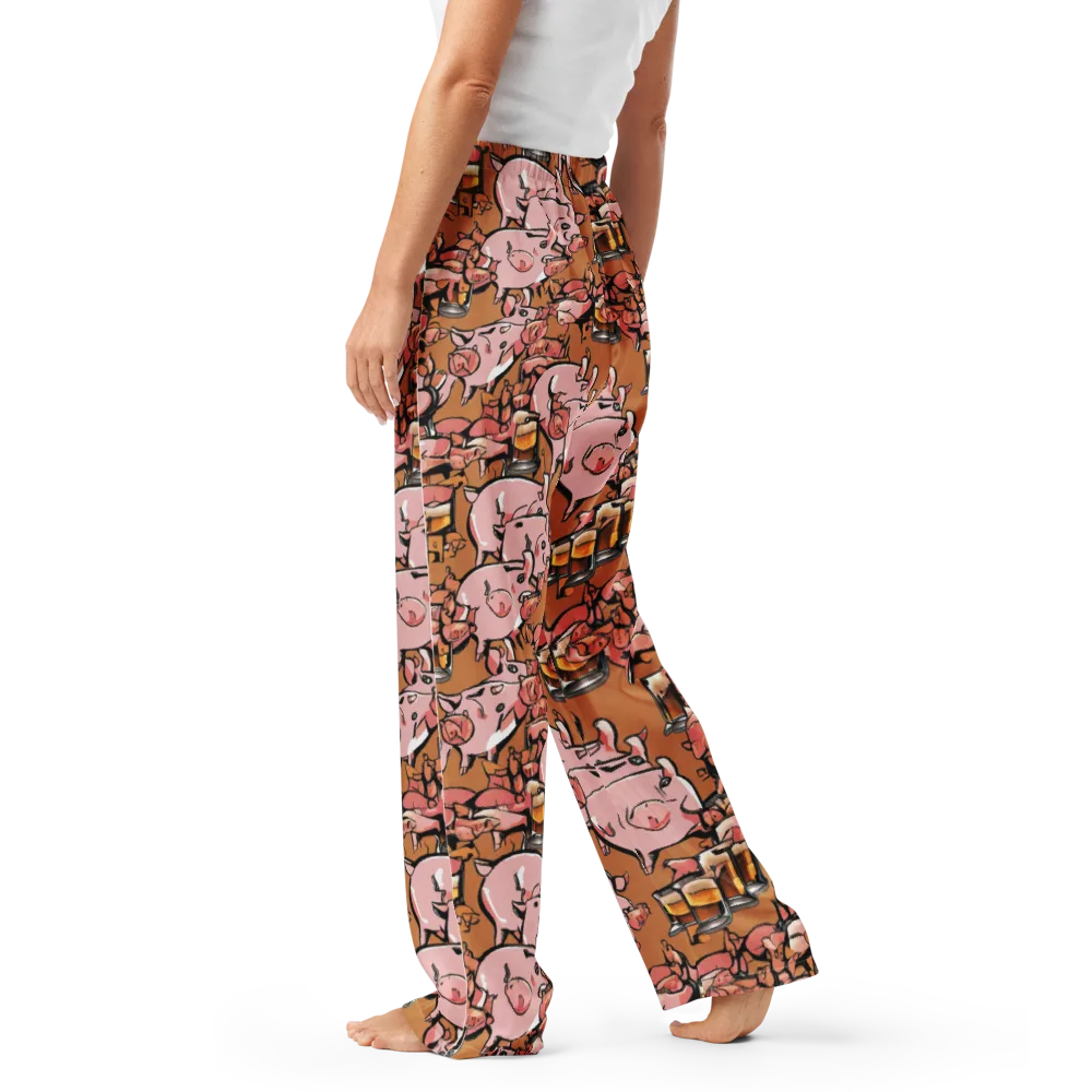 Pigskin Pilsner on Women's Pajama Pants — Left