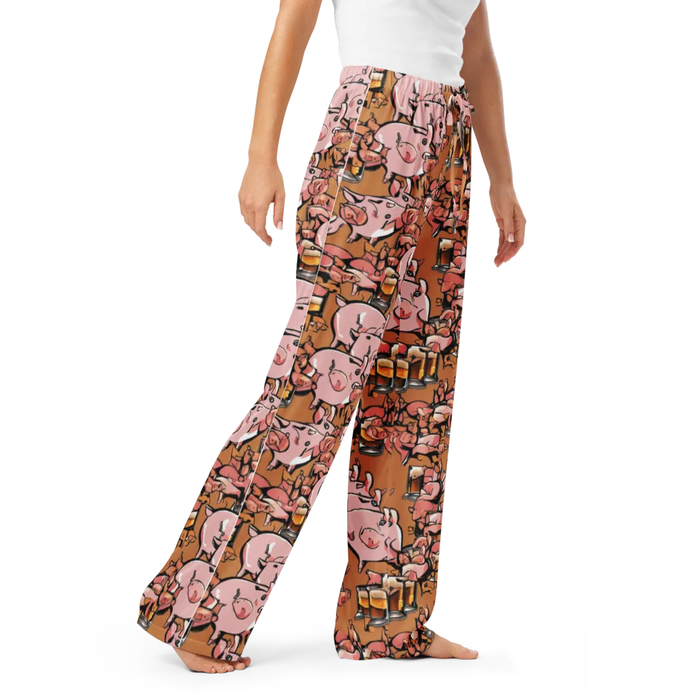 Pigskin Pilsner on Women's Pajama Pants — Right Front