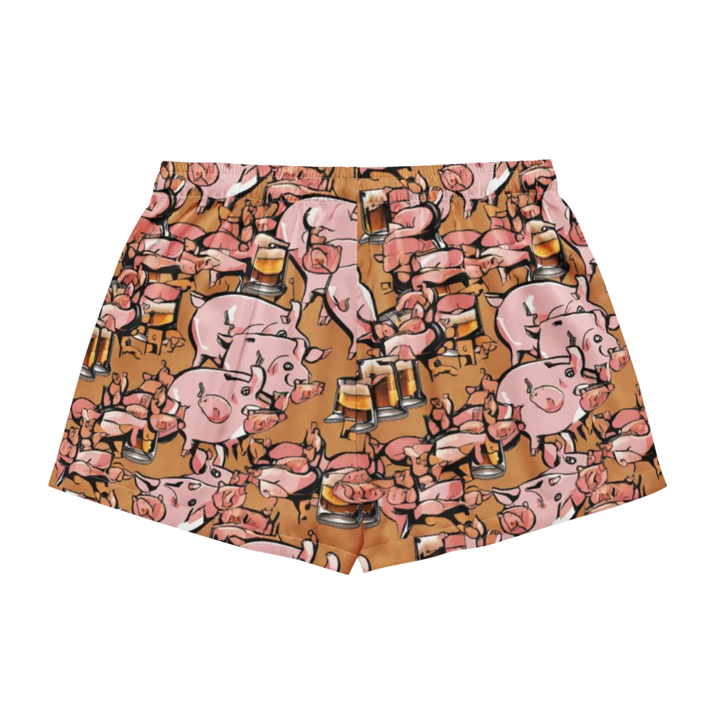 Pigskin Pilsner on Women's Pajama Shorts — Back