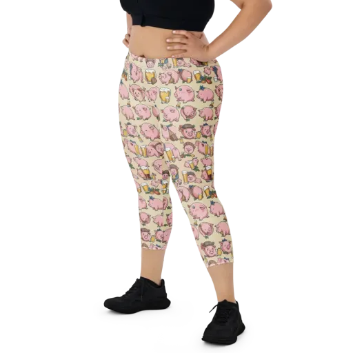 Pigskin Social on a Capri Leggings