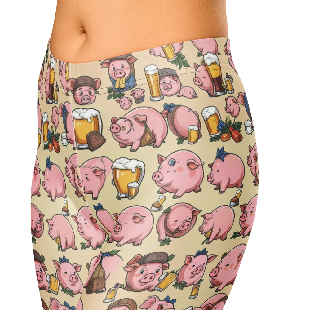 Pigskin Social on Capri Leggings — Zoomed-in