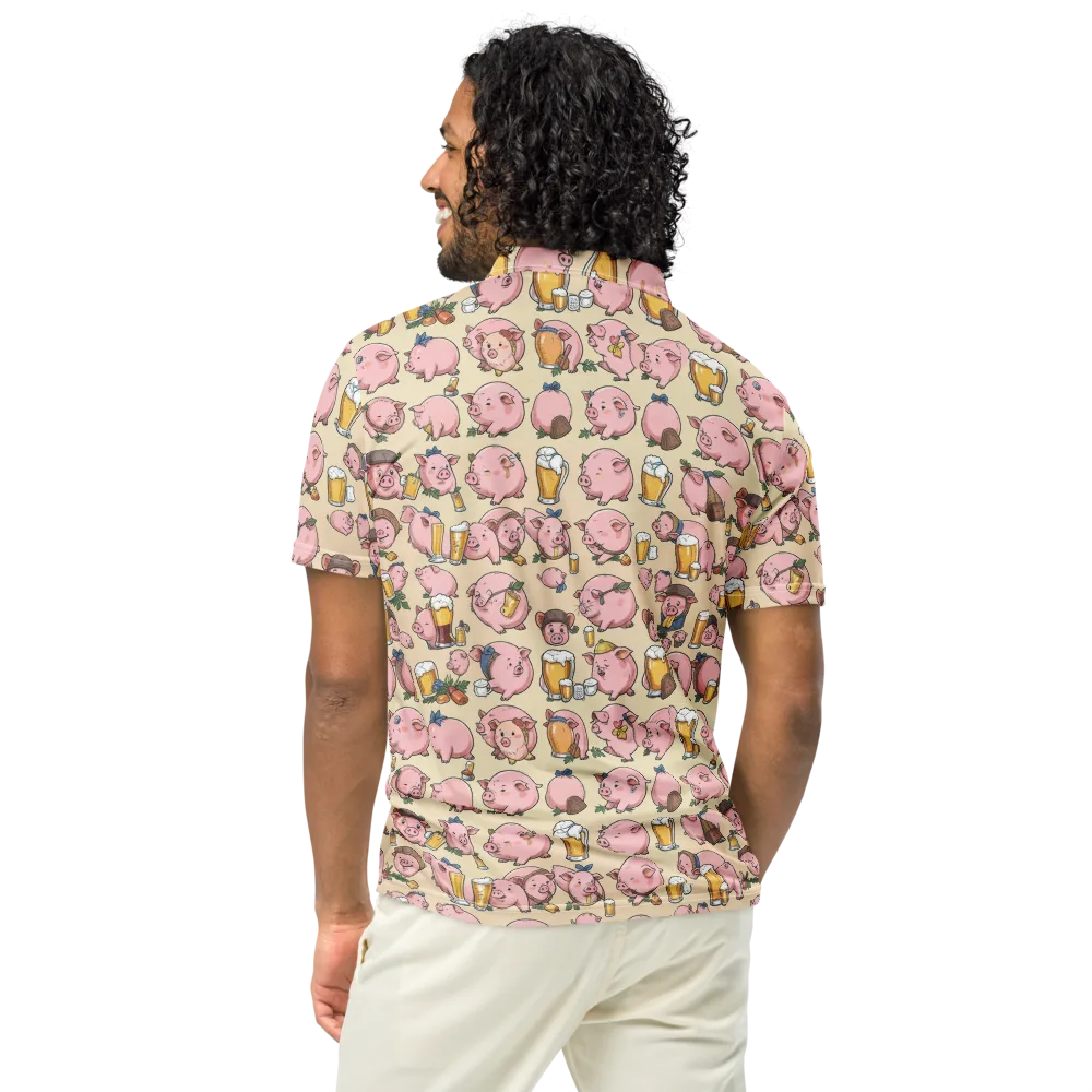 Pigskin Social on Men's Slim Fit Polo Shirt — Back