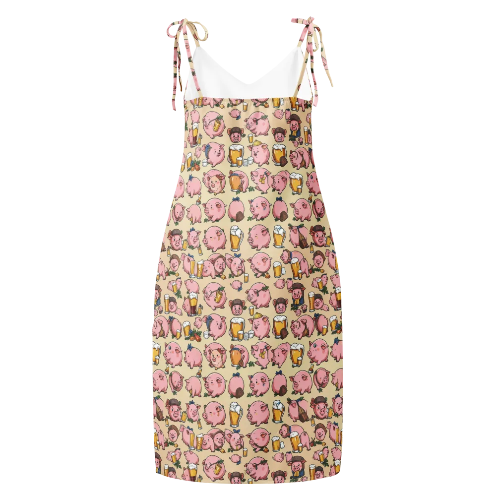 Pigskin Social on Slip Dress — Back