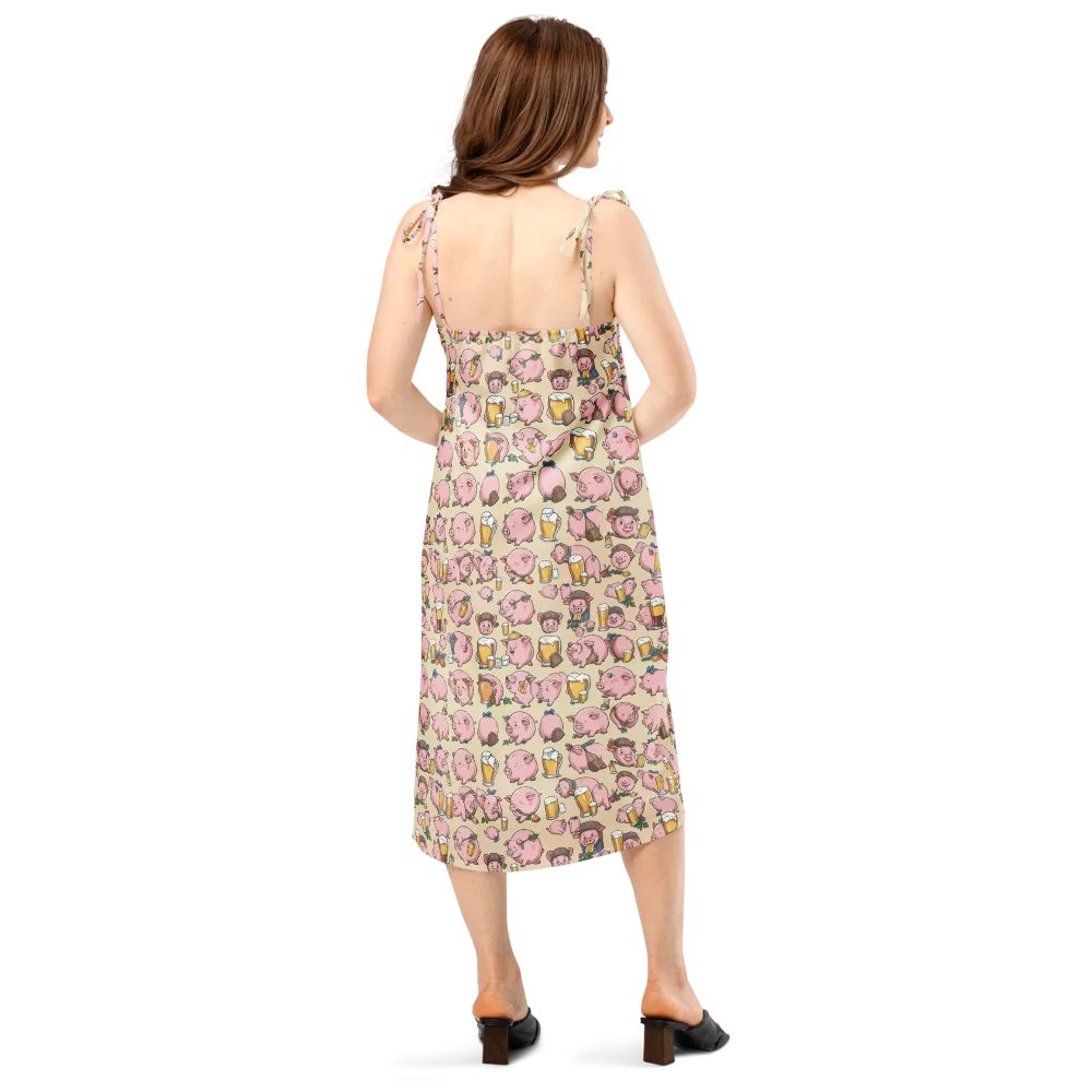 Pigskin Social on Slip Dress — Back