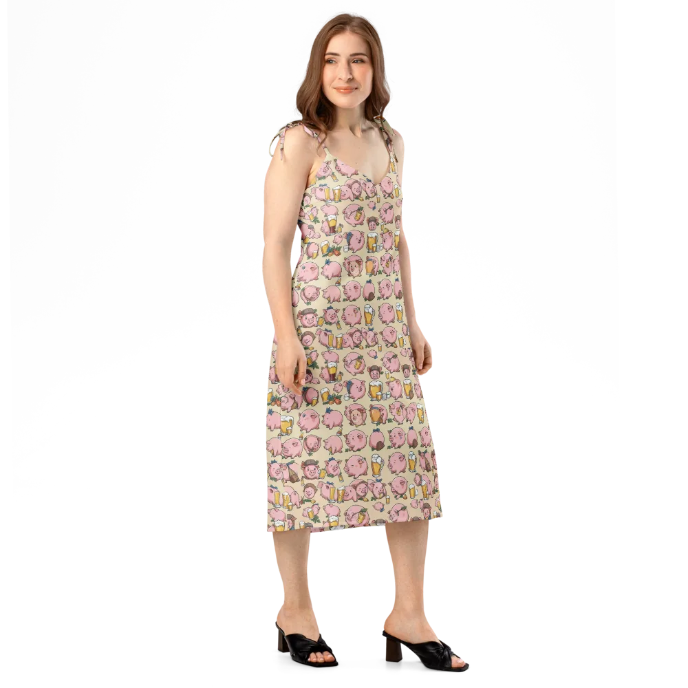 Pigskin Social on Slip Dress — Right Front