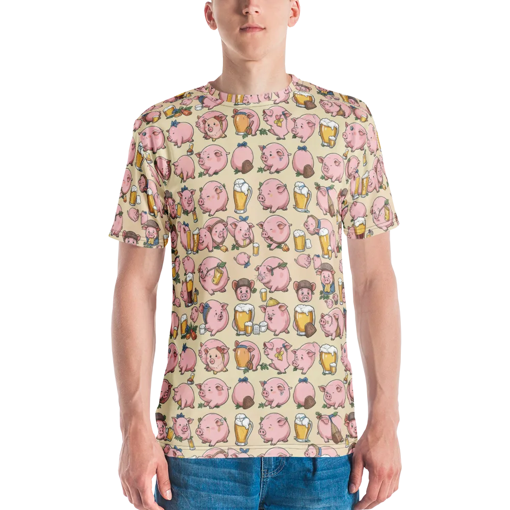 Pigskin Social on Men's Crew Neck T-Shirt — Front