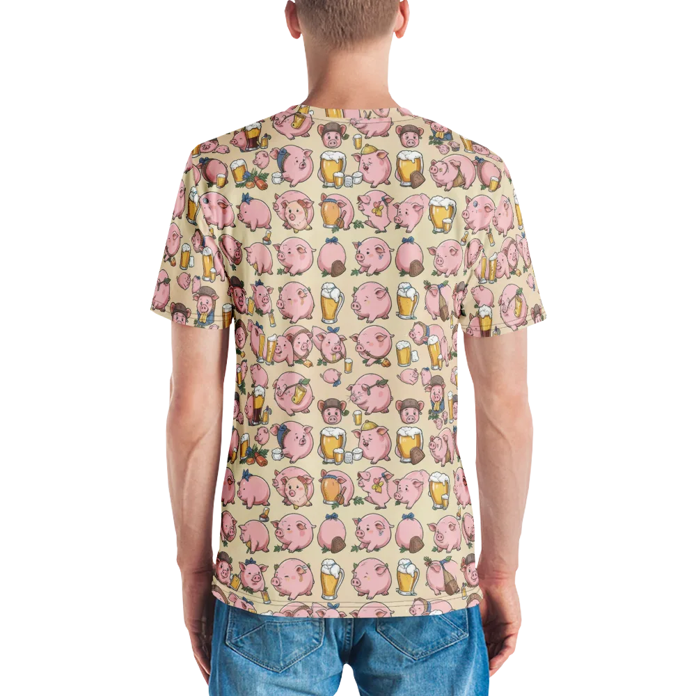 Pigskin Social on Men's Crew Neck T-Shirt — Back