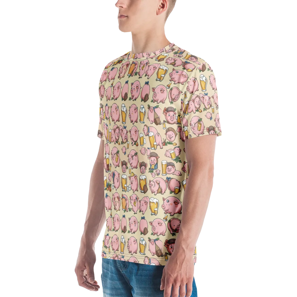 Pigskin Social on Men's Crew Neck T-Shirt — Left
