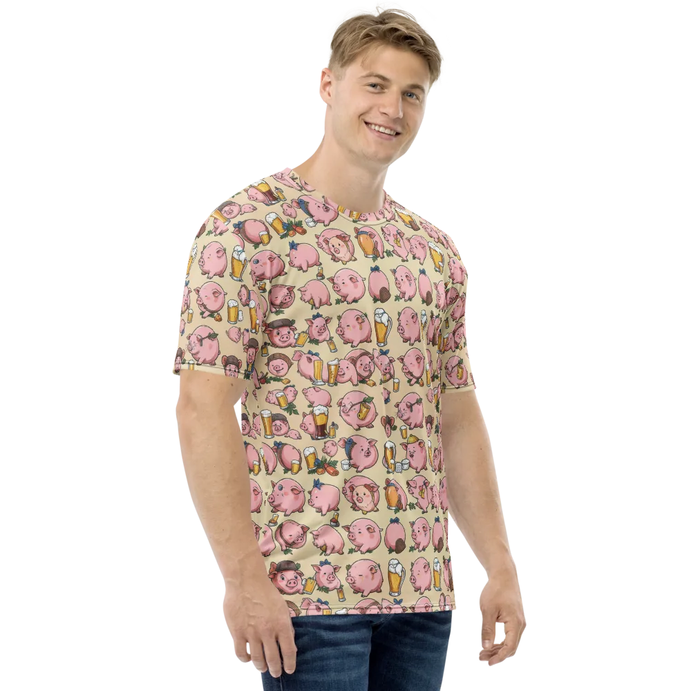 Pigskin Social on Men's Crew Neck T-Shirt — Right
