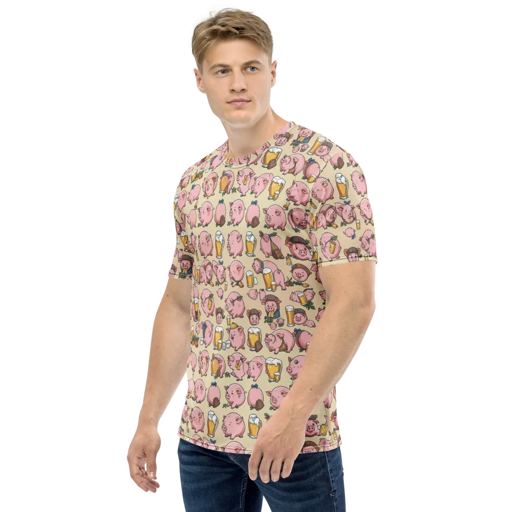 Pigskin Social on Men's Crew Neck T-Shirt — Left