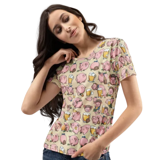 Pigskin Social on a Women's Crew Neck T-Shirt