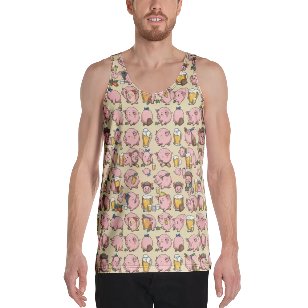 Pigskin Social on Men's Tank Top — Front