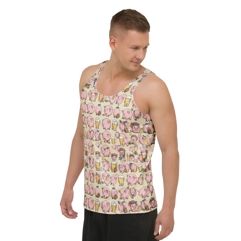 Pigskin Social on Men's Tank Top — Left Front