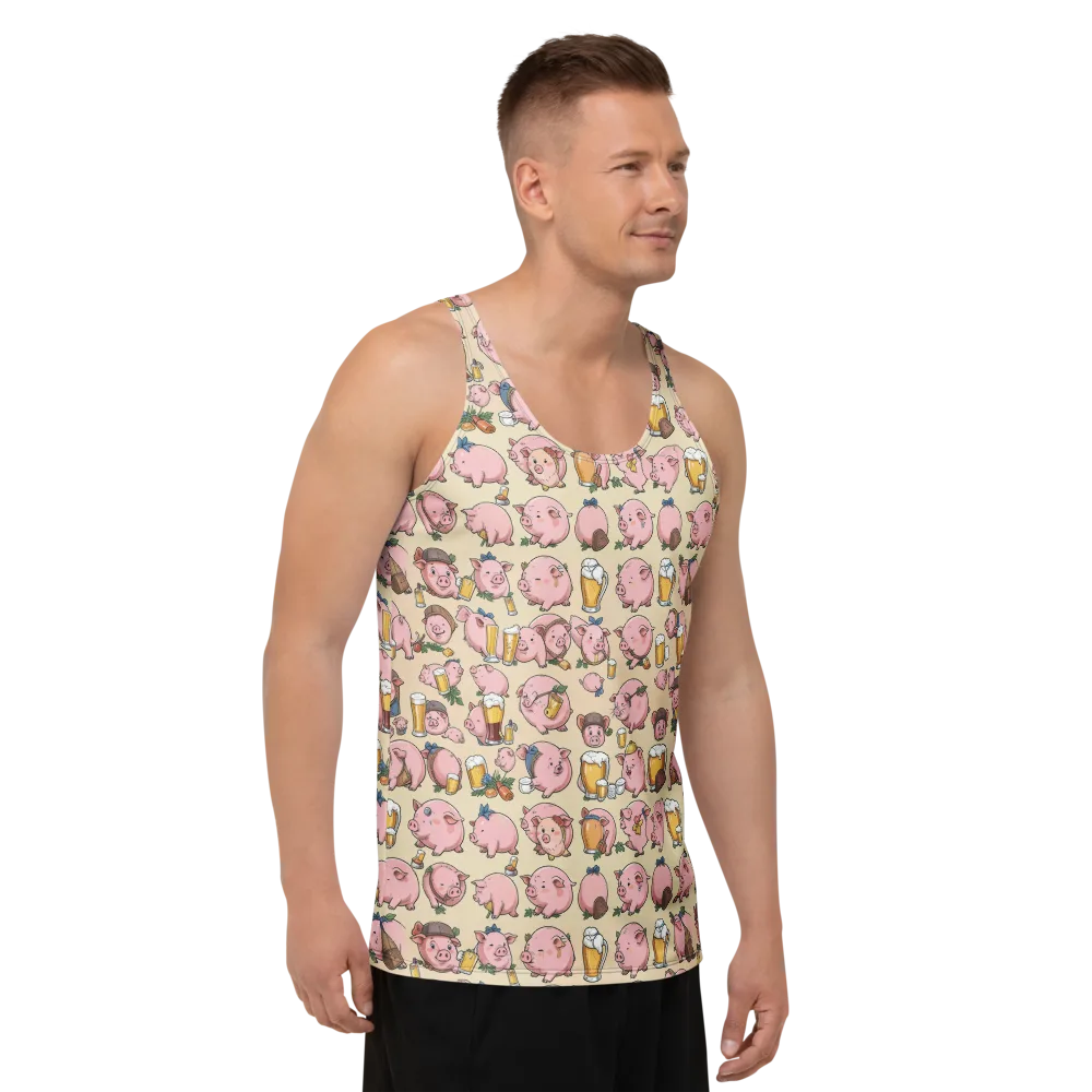 Pigskin Social on Men's Tank Top — Right Front