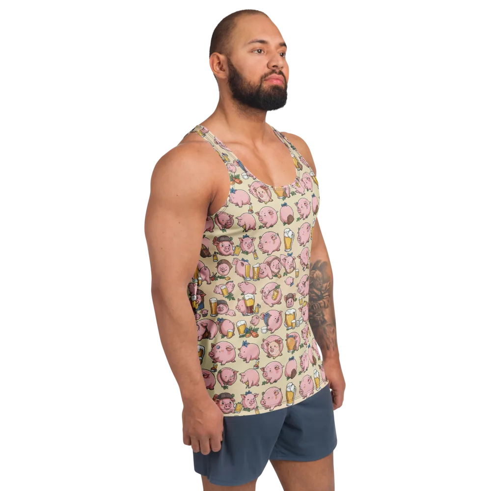 Pigskin Social on Men's Tank Top — Right Front