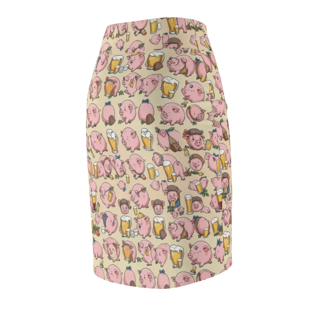 Pigskin Social on Pencil Skirt — Back Side