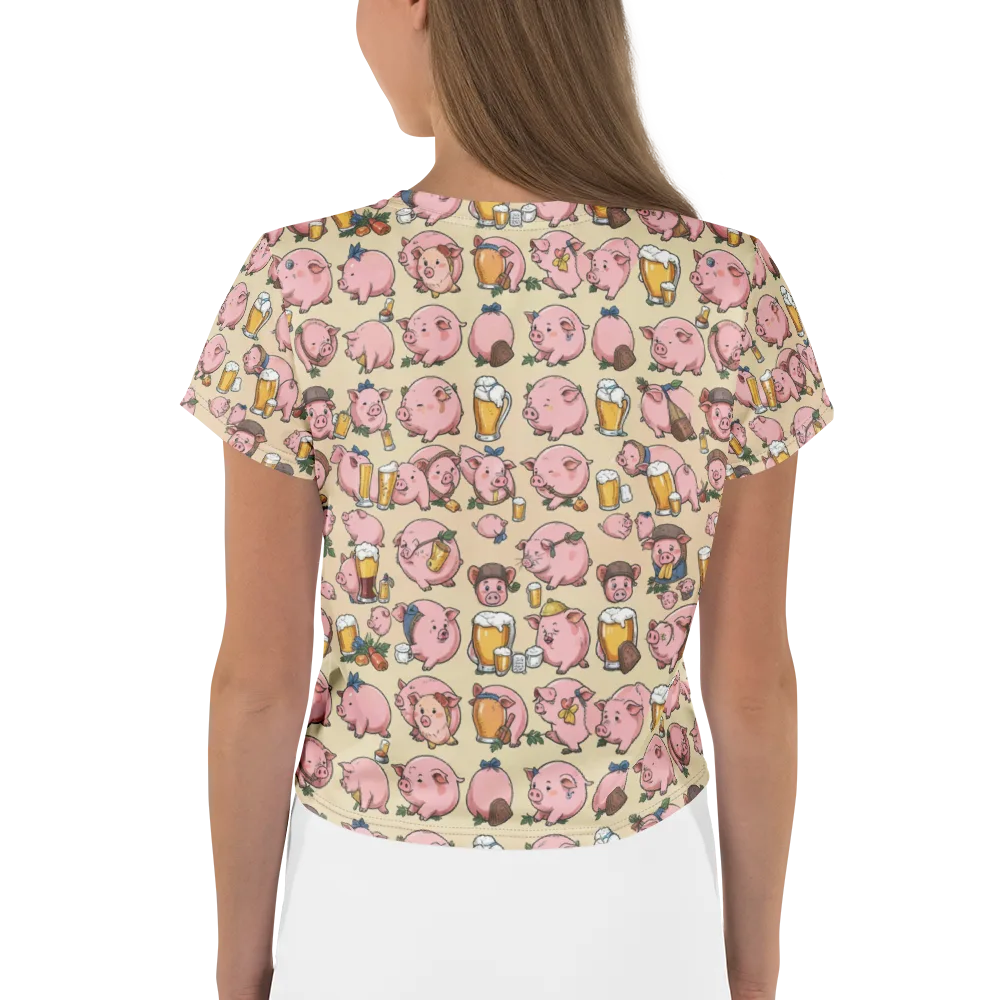 Pigskin Social on Crop Tee — Back