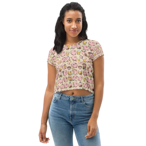 Pigskin Social on a Crop Tee