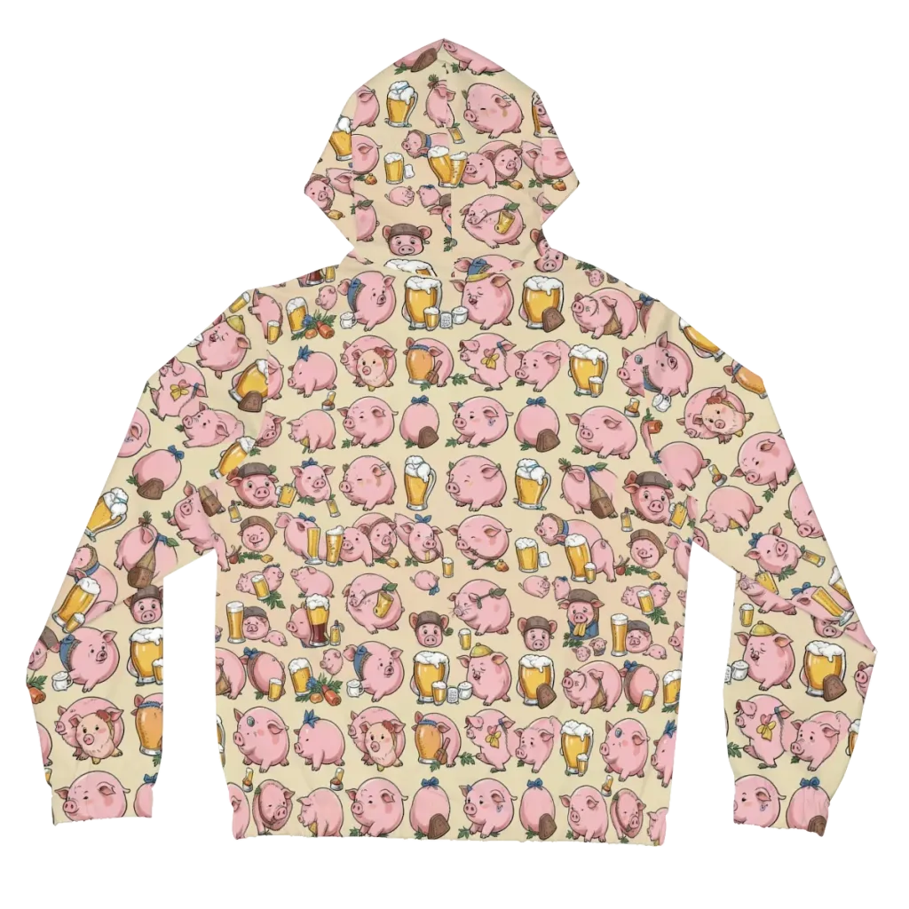 Pigskin Social on Women's Full-Zip Hoodie — Back
