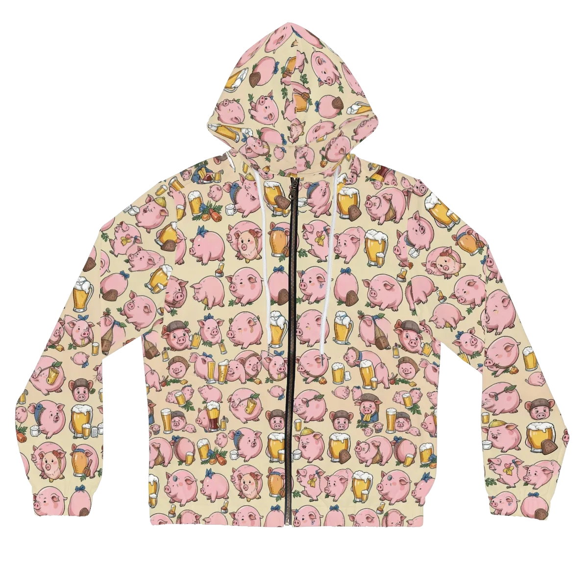Pigskin Social on Women's Full-Zip Hoodie — Front