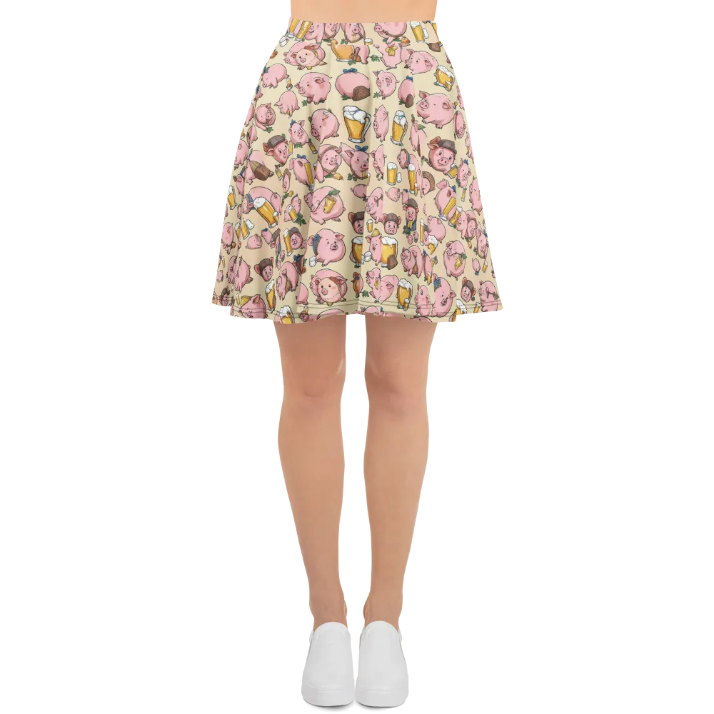 Pigskin Social on Skater Skirt — Front