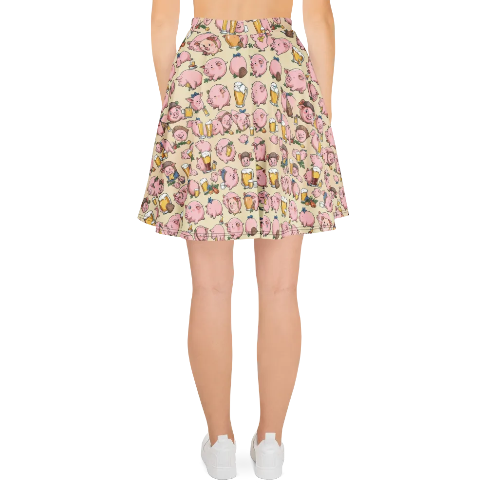 Pigskin Social on Skater Skirt — Back