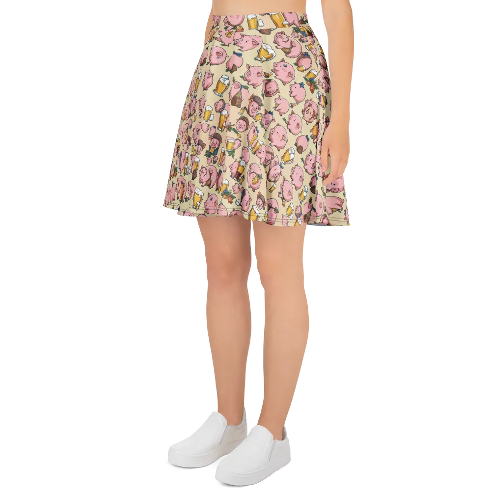Pigskin Social on Skater Skirt — Left