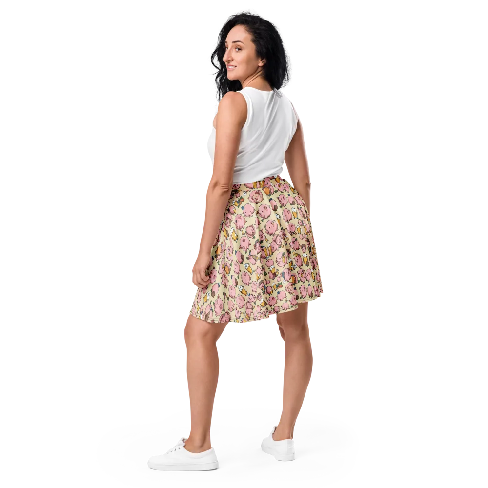 Pigskin Social on Skater Skirt — Back