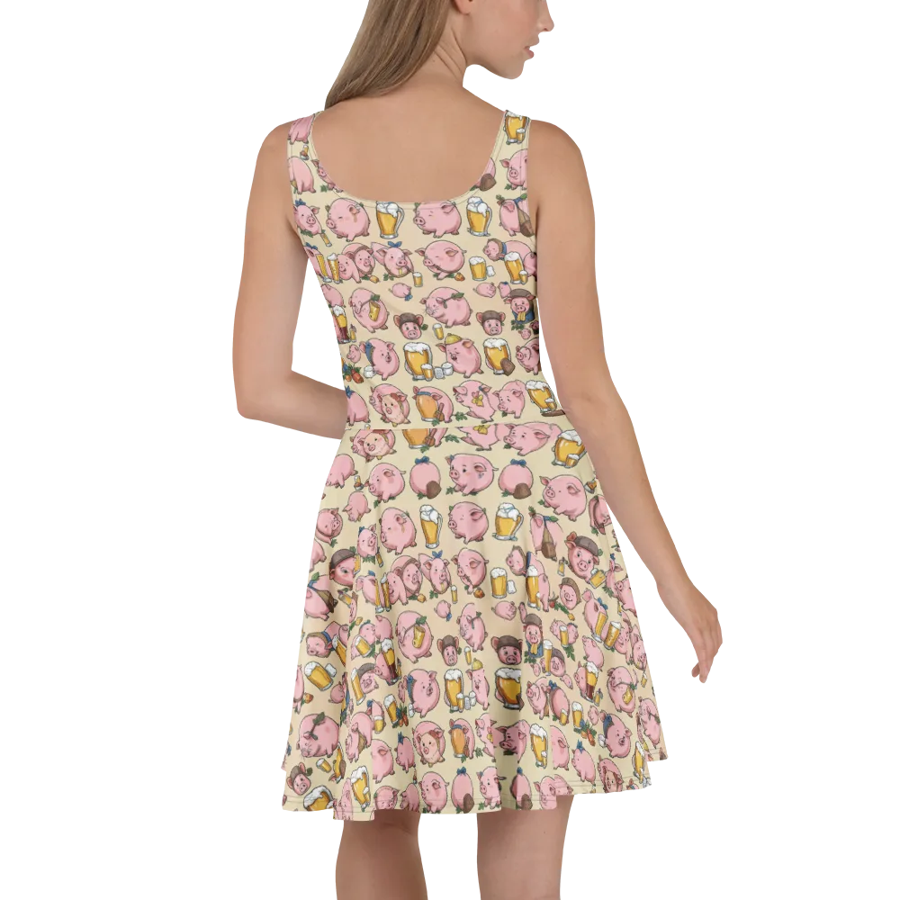 Pigskin Social on Skater Dress — Back