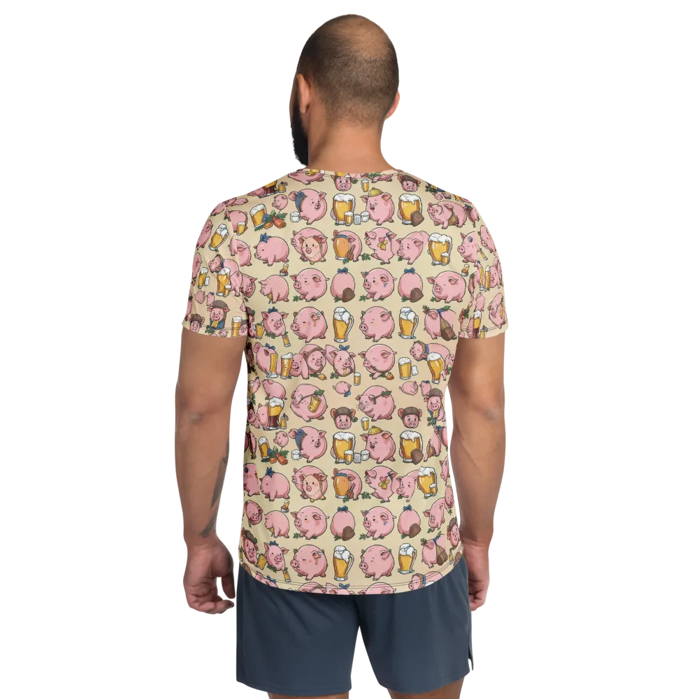 Pigskin Social on Men's Athletic T-Shirt — Back
