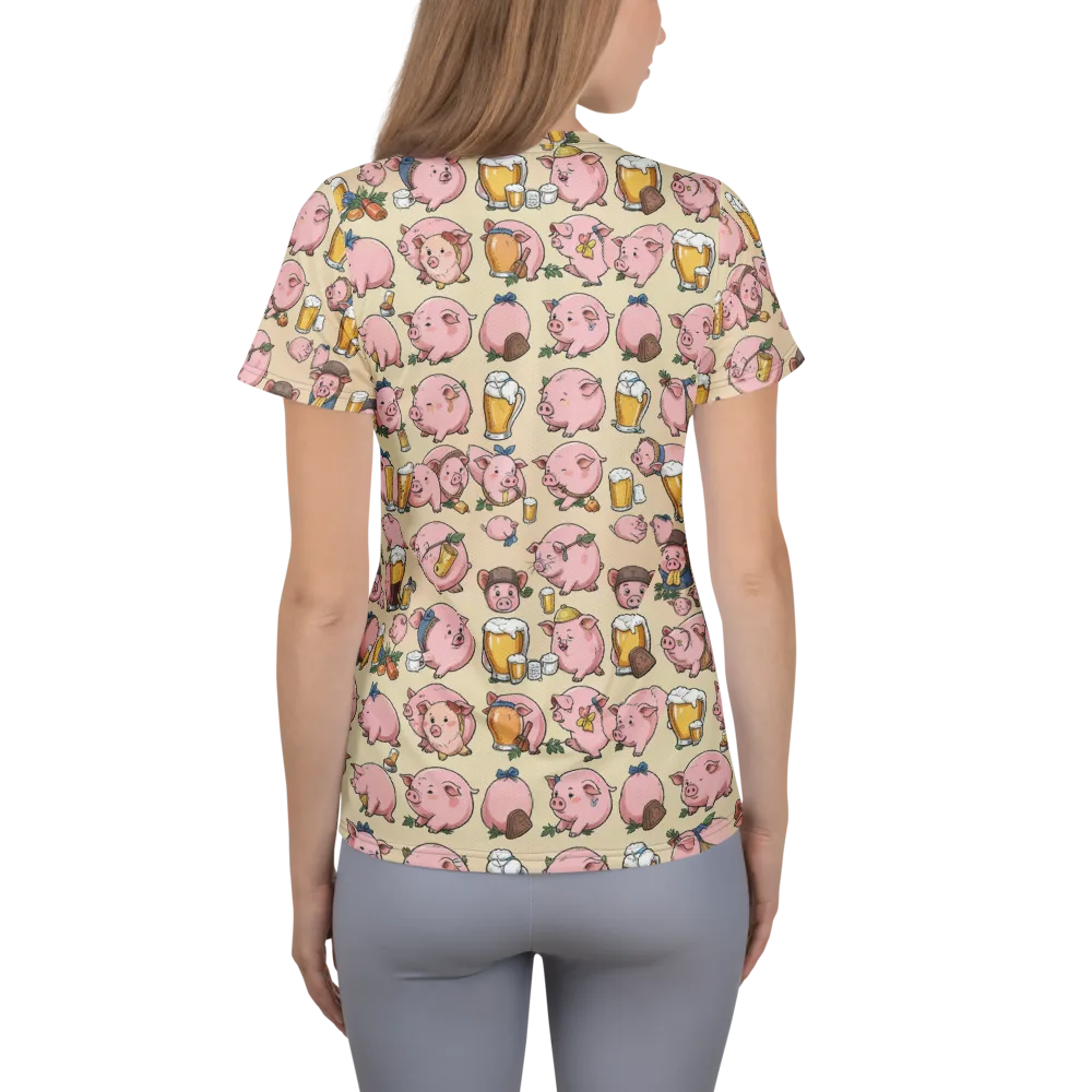 Pigskin Social on Women's Athletic T-Shirt — Back