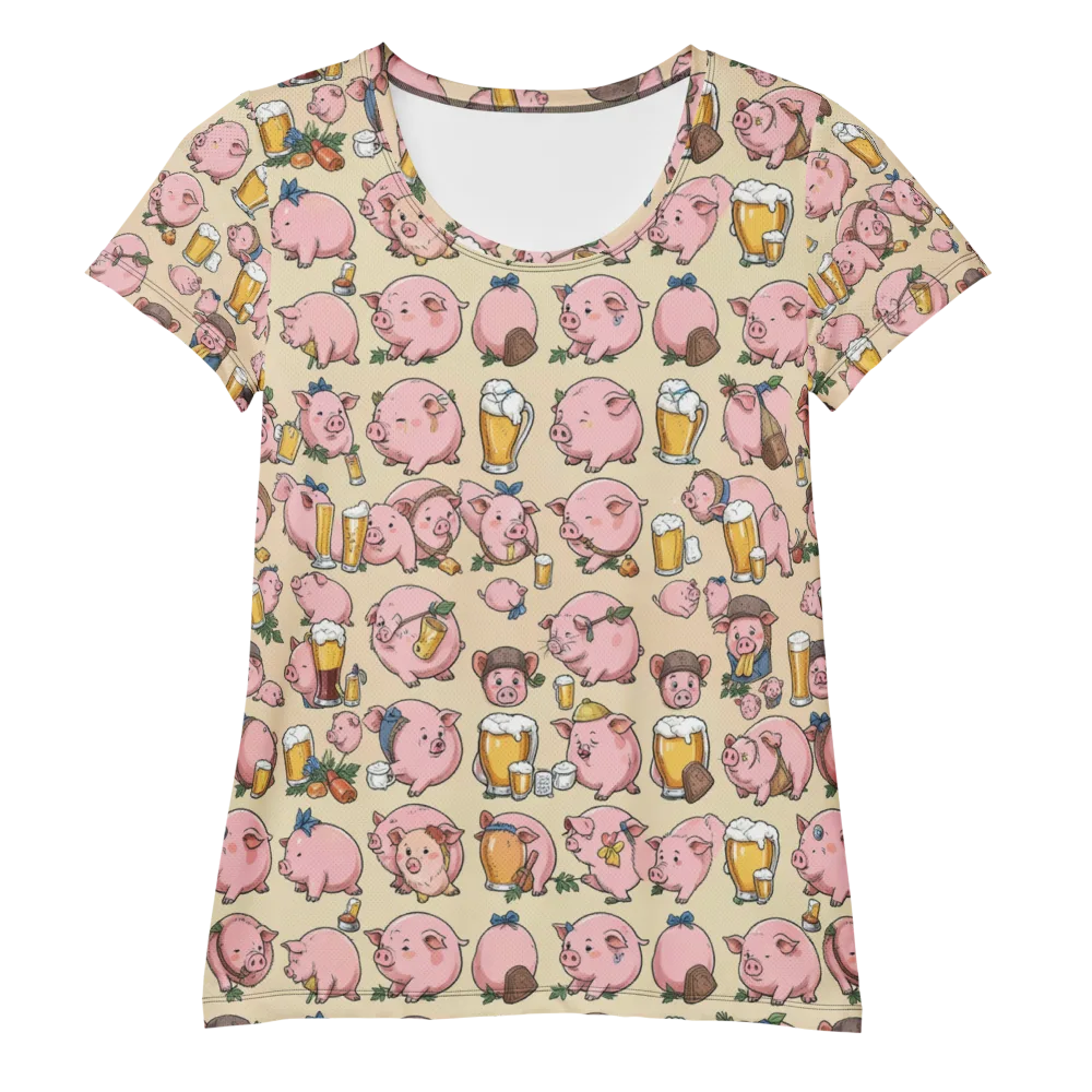 Pigskin Social on Women's Athletic T-Shirt — Front