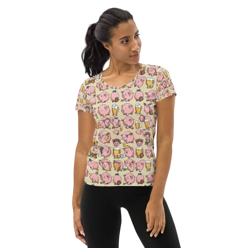 Pigskin Social on Women's Athletic T-Shirt — Front