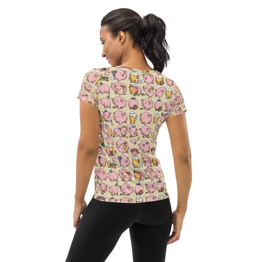 Pigskin Social on Women's Athletic T-Shirt — Back