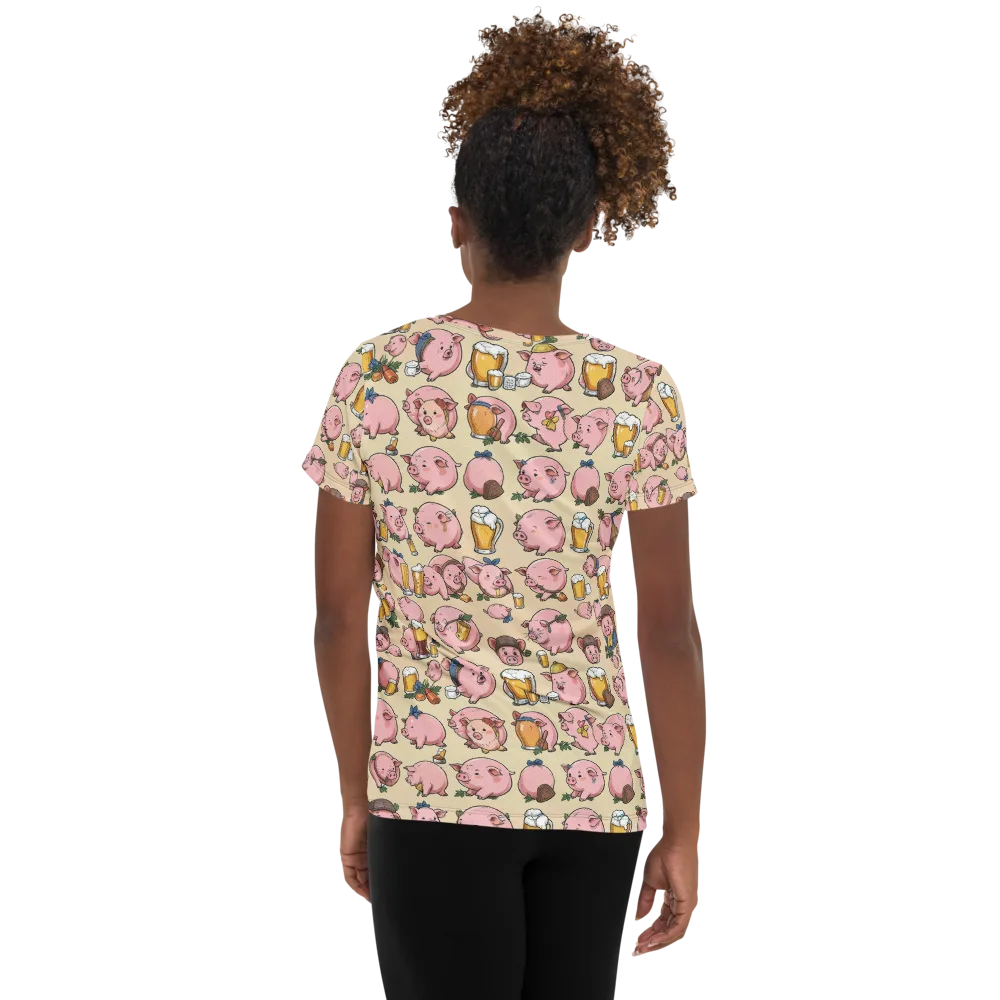Pigskin Social on Women's Athletic T-Shirt — Back