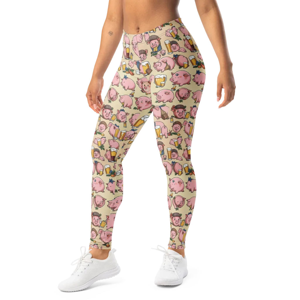 Pigskin Social on Leggings — Left Front