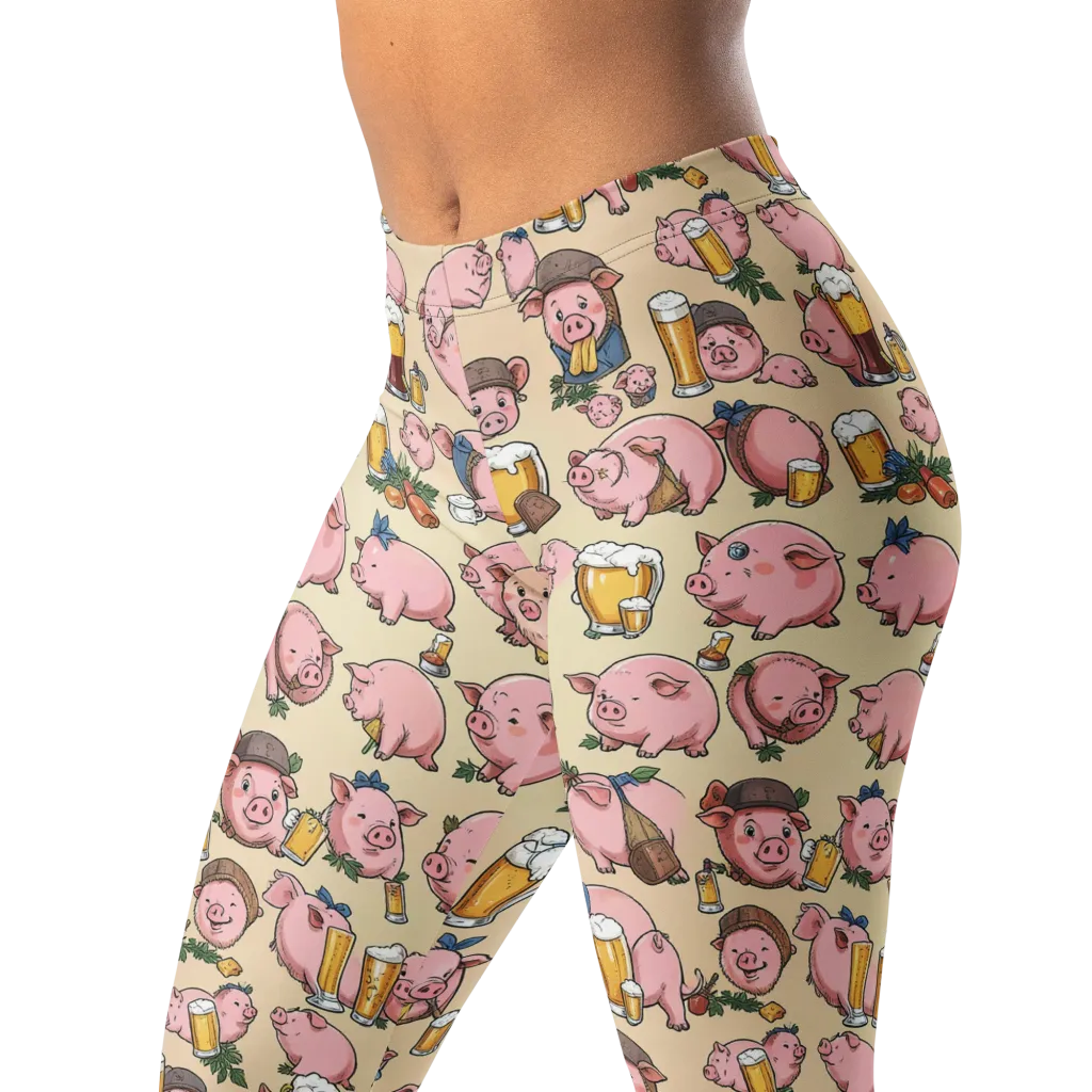 Pigskin Social on Leggings — Left Front