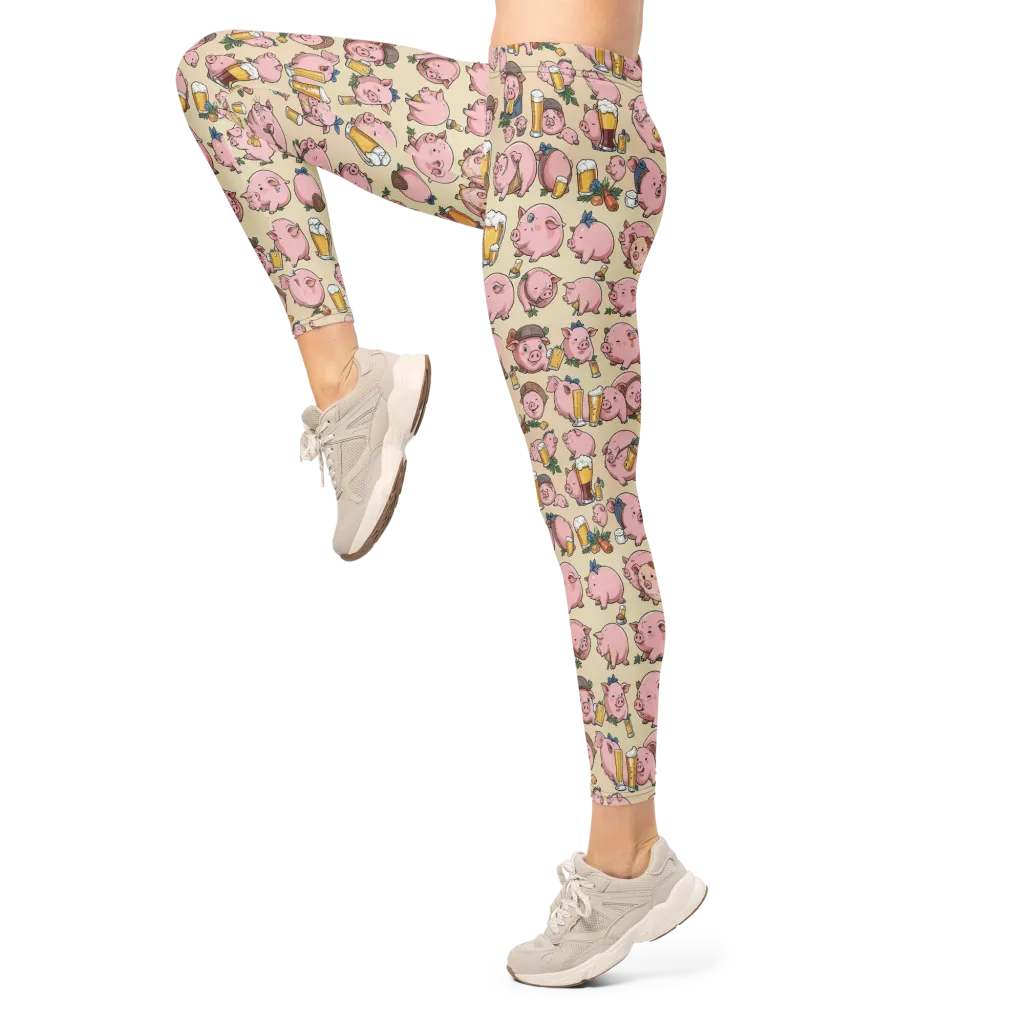 Pigskin Social on Leggings — Left