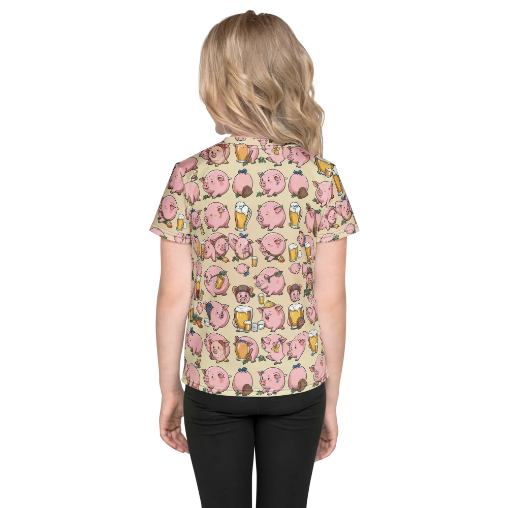 Pigskin Social on Kids Crew Neck T-Shirt — Back