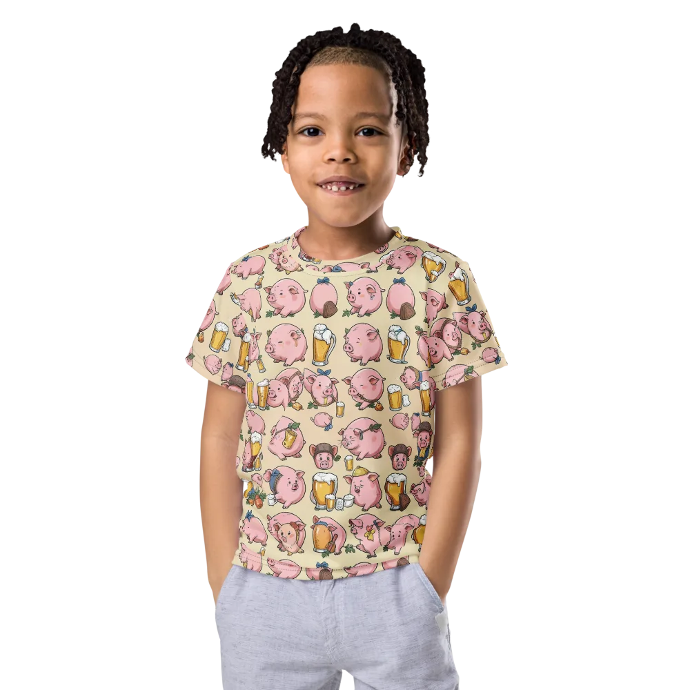 Pigskin Social on Kids Crew Neck T-Shirt — Front