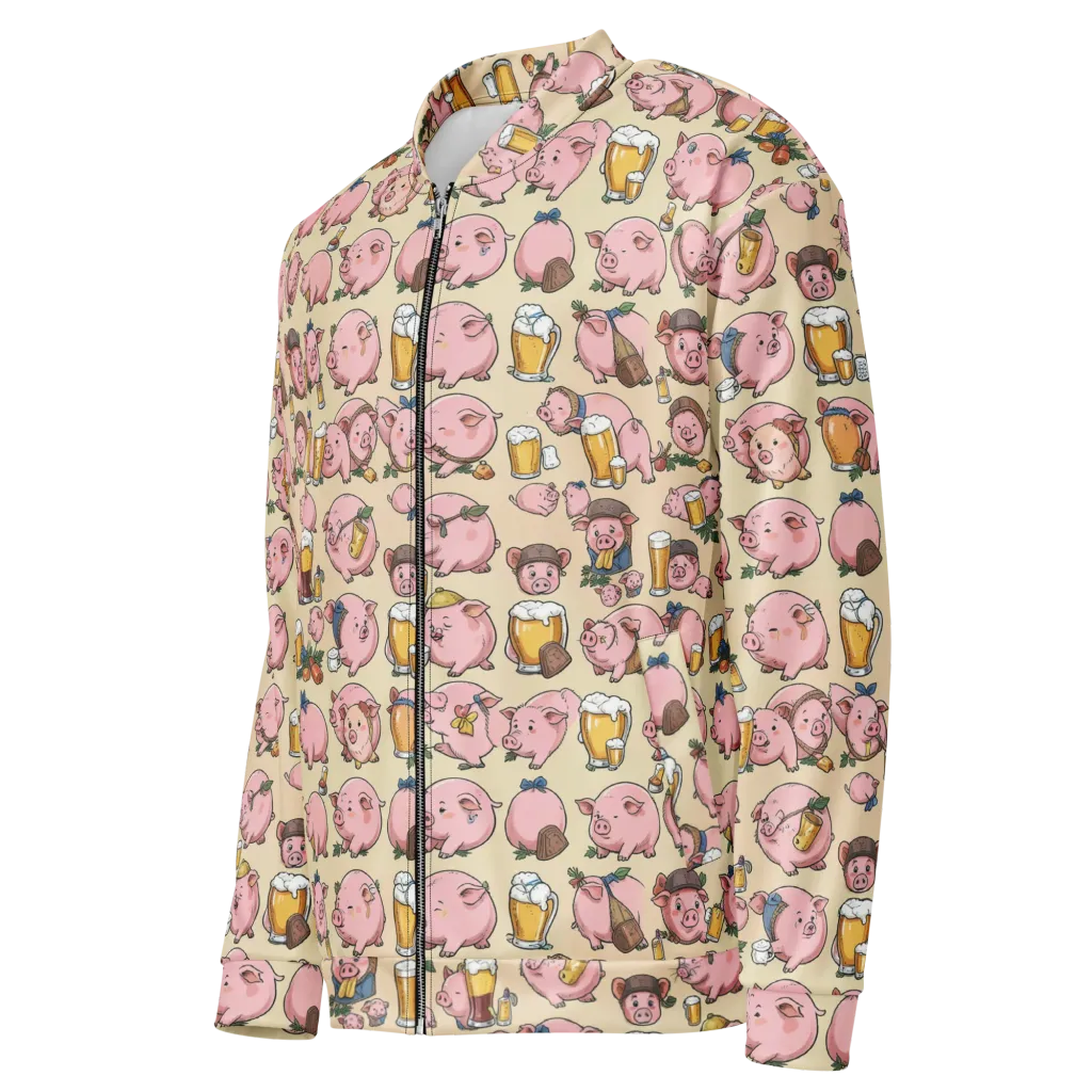 Pigskin Social on Bomber Jacket — Left Front