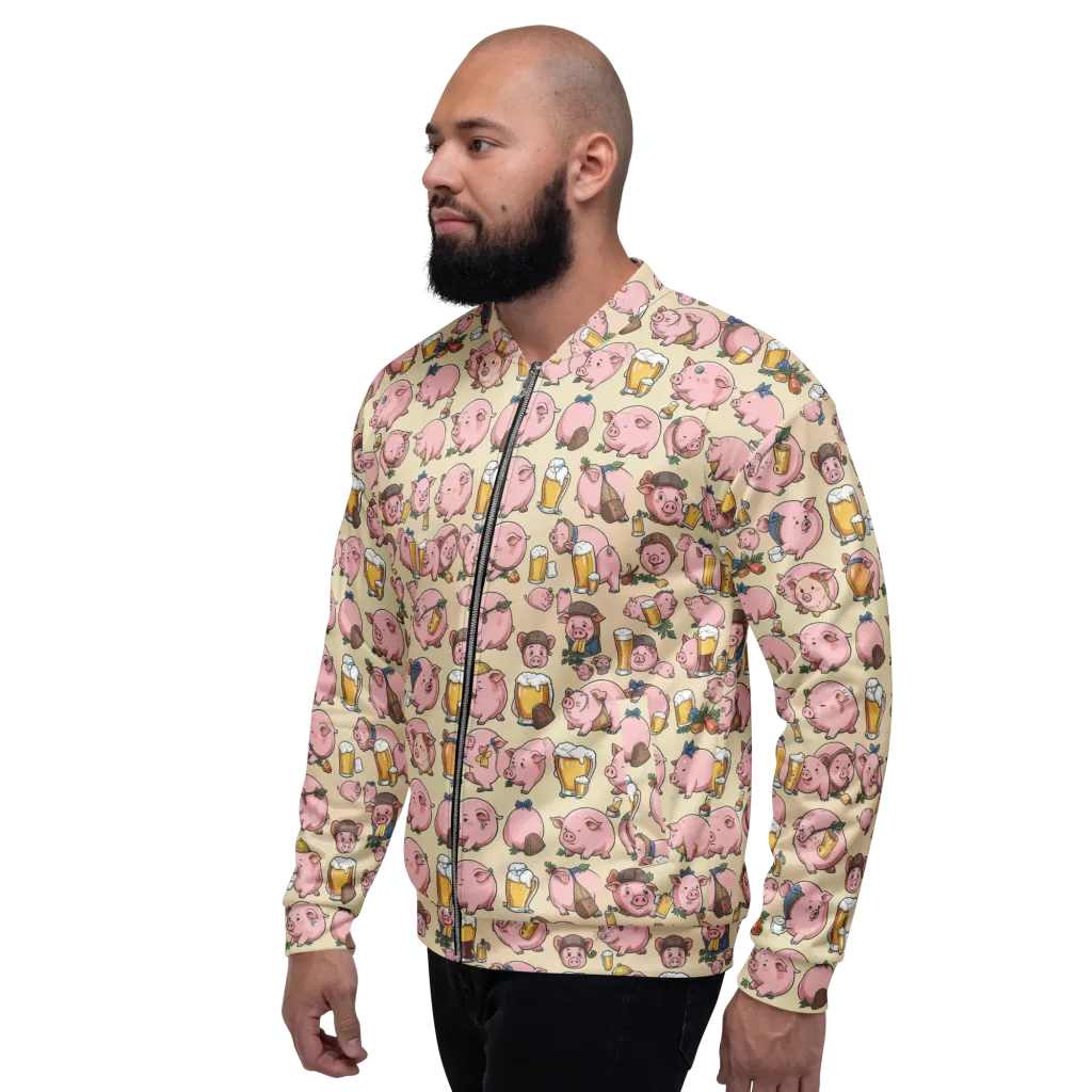 Pigskin Social on Bomber Jacket — Left