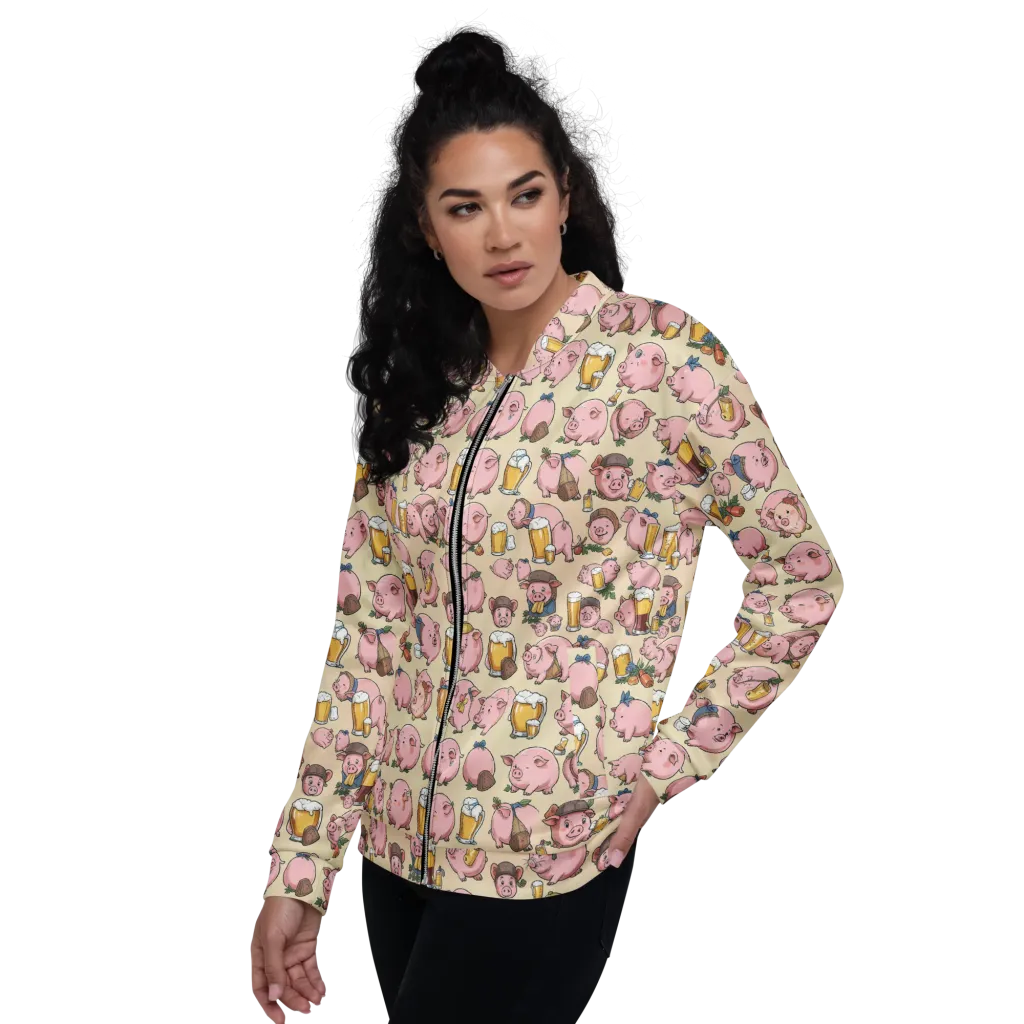 Pigskin Social on Bomber Jacket — Left