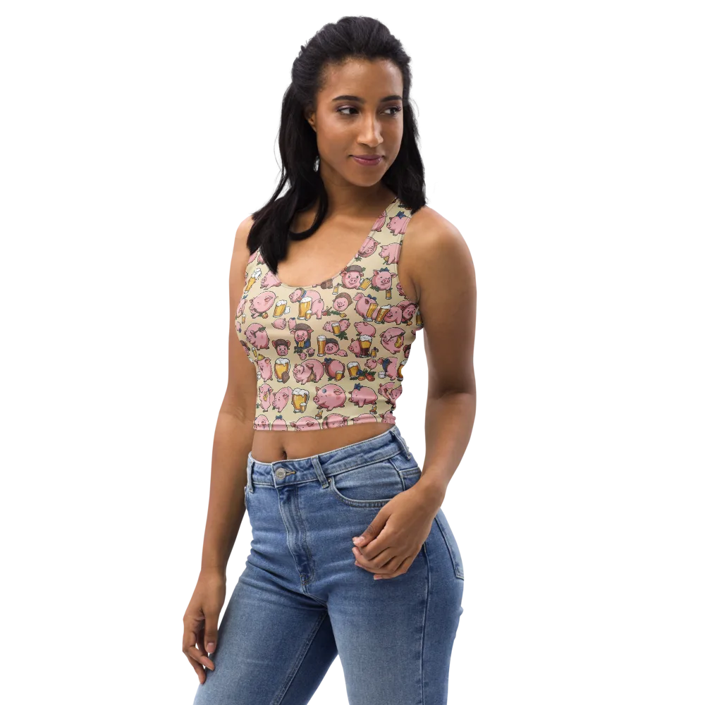 Pigskin Social on Crop Top — Left Front