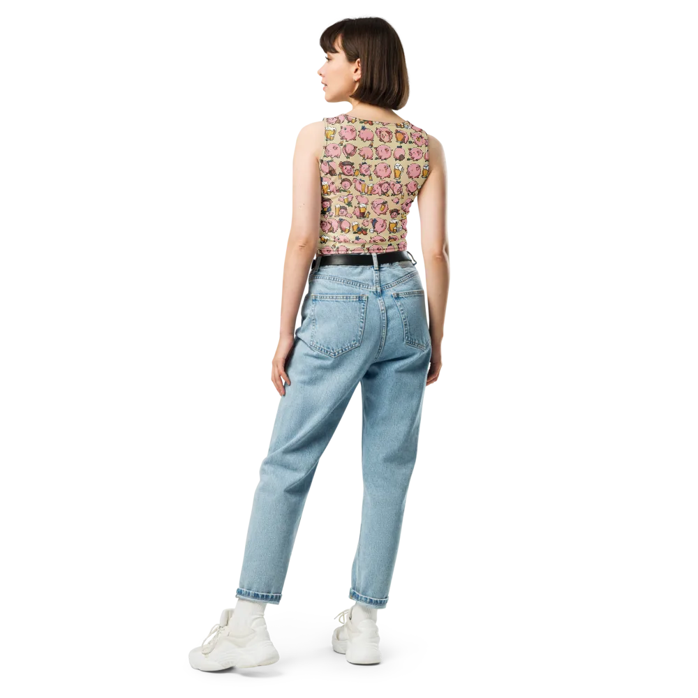 Pigskin Social on Crop Top — Back